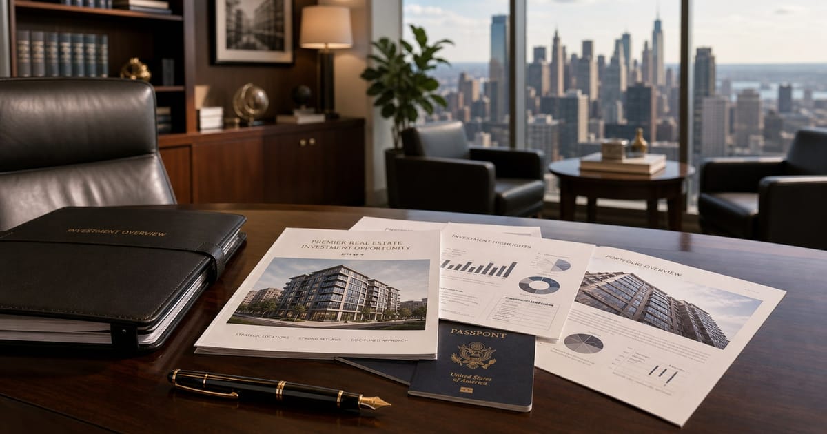 Fotografia editorial ilustrando: Visto EB-5 por Investimento Imobiliário: O Caminho do Investidor Brasileiro para o Green Card